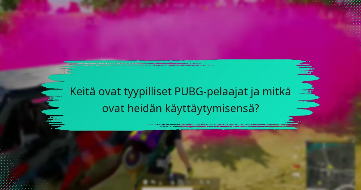 Keitä ovat tyypilliset PUBG-pelaajat ja mitkä ovat heidän käyttäytymisensä?