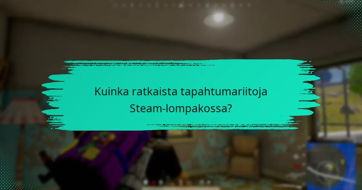 Kuinka ratkaista tapahtumariitoja Steam-lompakossa?