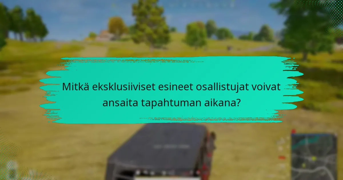 Mitkä ovat tapahtumakohtaiset palkinnot, jotka liittyvät osallistumiseen?